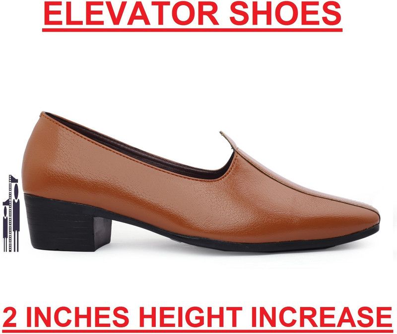 Men's Height Increasing Latest Casual And Party Wear Punjabi Tan Jutti Jutis For Men  (Tan)