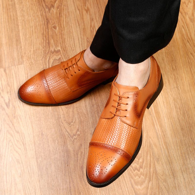 Russet Brown Handmade Italian Braided Oxford Shoes For Men Corporate Casuals For Men  (Brown)