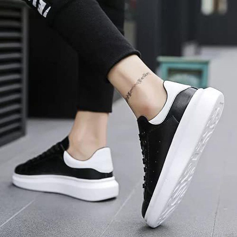 Men's Casual Canvas Sport Shoes, velvet Casual Sneaker Lace-Up Sneakers For Men  (Black)