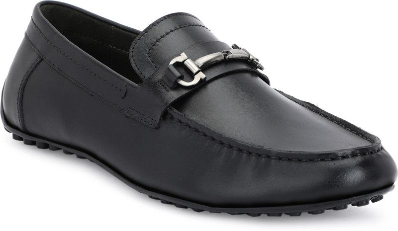 Manala Genuine Leather Horse Bit Driving Slip-On Moccasins Loafers Loafers For Men  (Black)