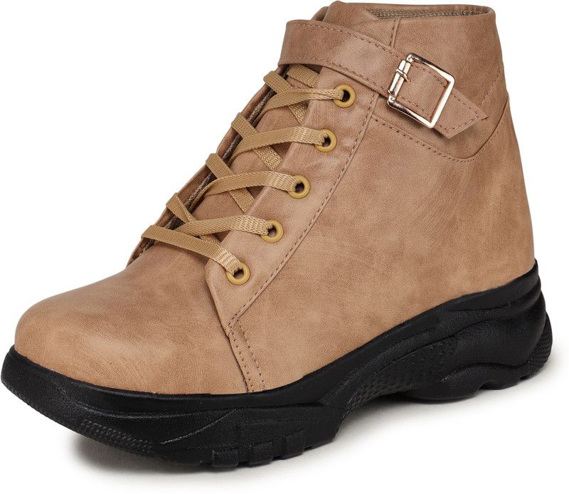 casual stylish party wear Boots For Women Boots For Women  (Beige)