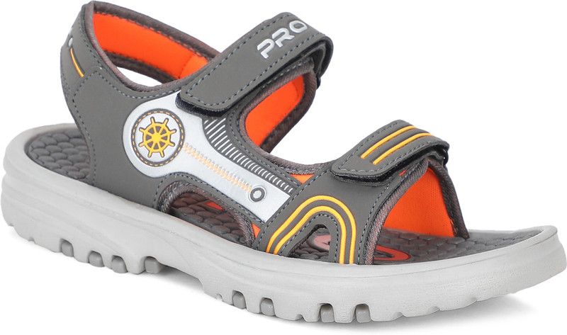 Velcro Thong Sandals For Boys  (Grey)