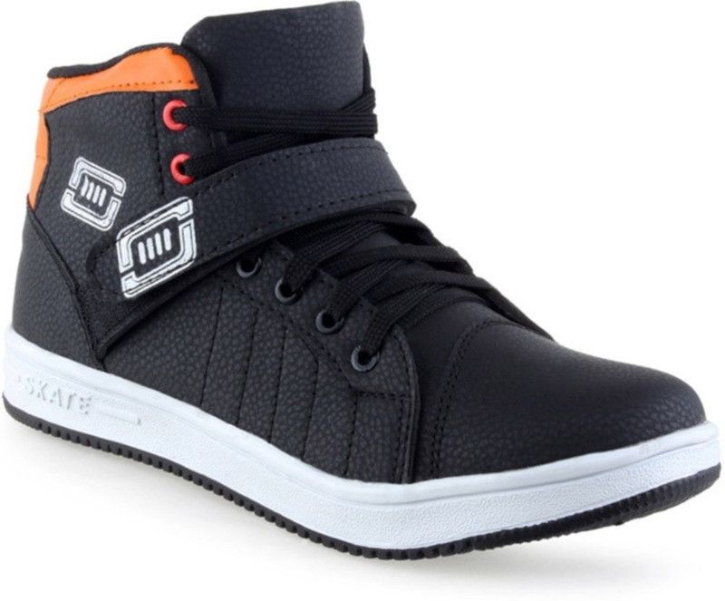 Rapid Boots Casuals For Men  (Black, Orange)
