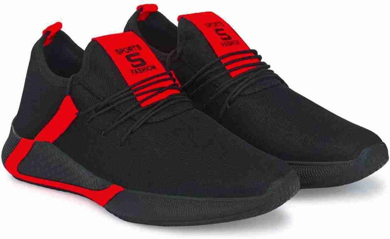 Men's Stylish Sports & Casual Shoes For Men Sneakers For Men  (Black, Red)