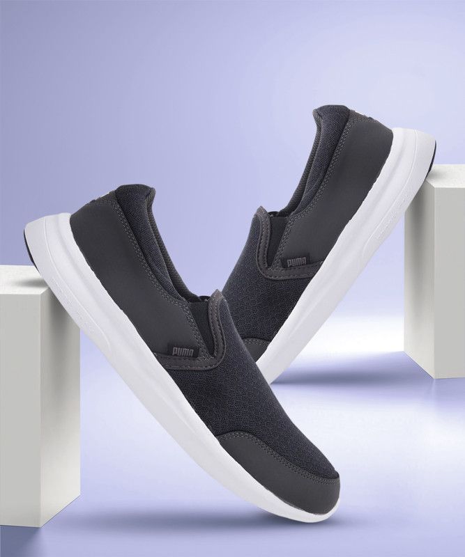 Modern Slip on Walking Shoes For Men  (Grey)