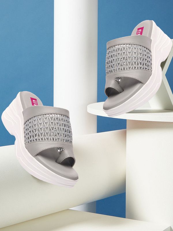 Women Grey Wedges Sandal