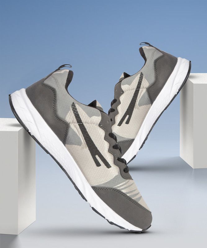 Grey-Marathon Running Shoes For Men  (Grey, Beige)