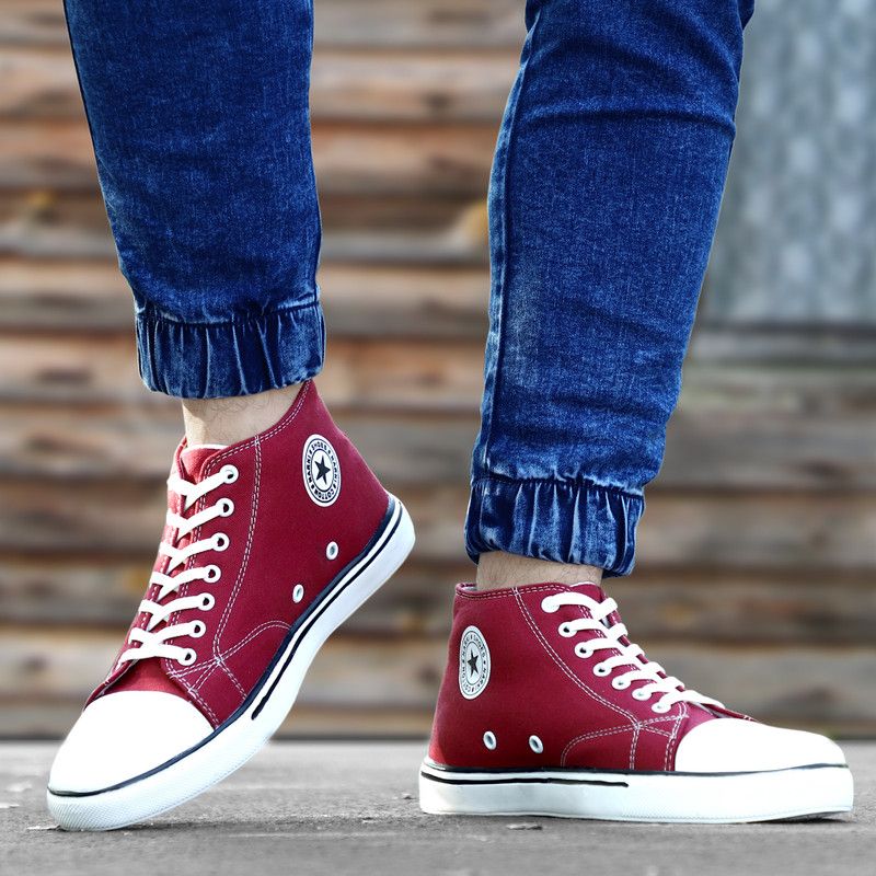 Stylish/Outdoor/Comfortable High Tops For Men  (Maroon)