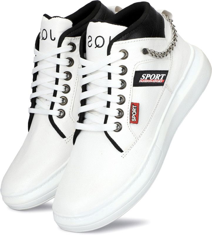 Men's Very Stylish Sneakers … Boots For Men  (White)