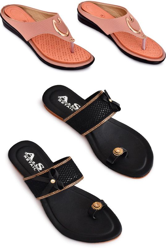 Women Black, Orange Flats
