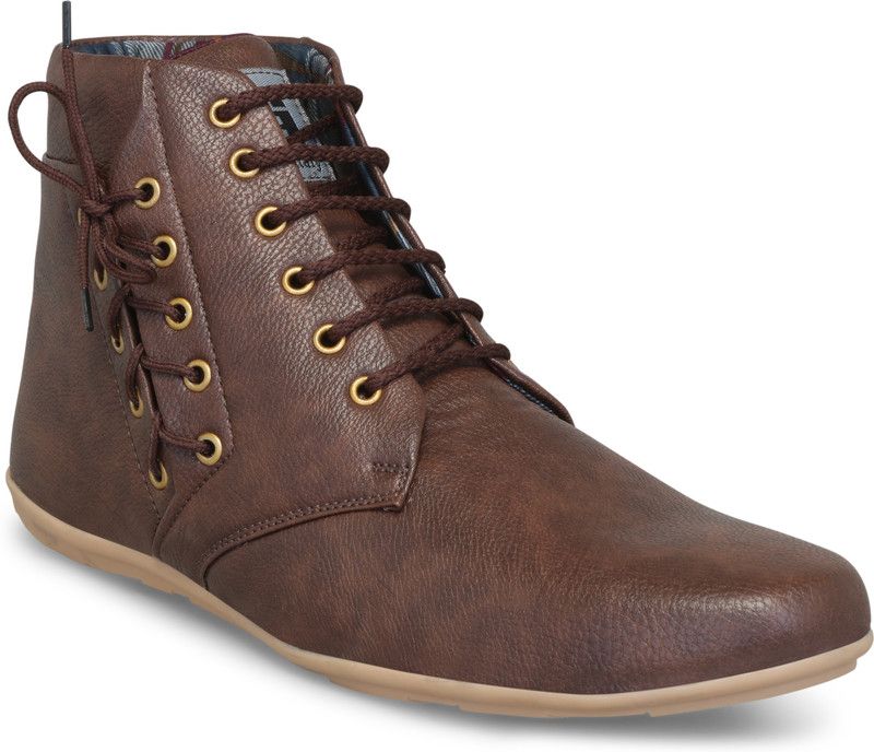 Stylish High Tops For Men  (Brown)