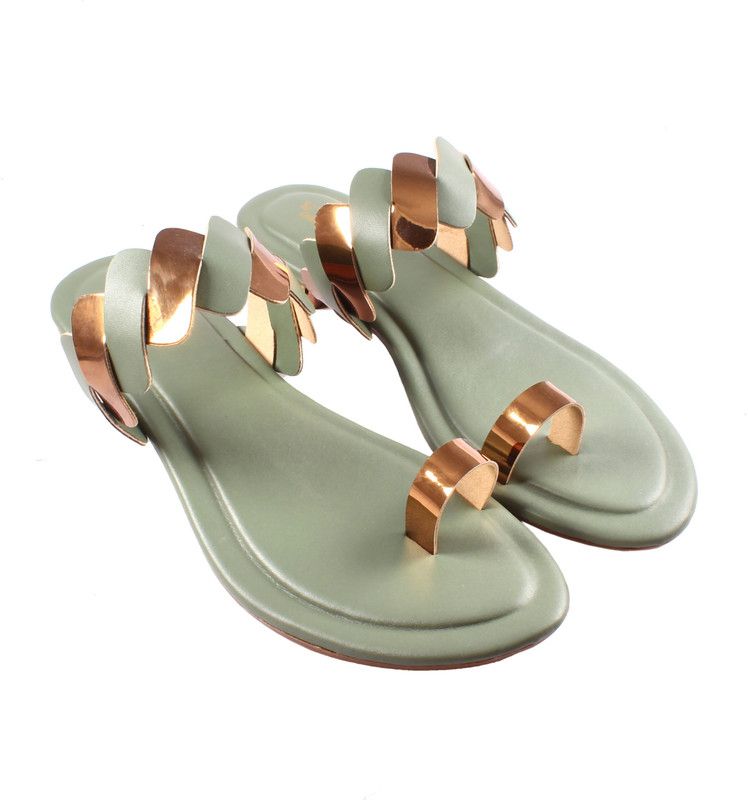 Slip-on Flats For Girls  (Green)