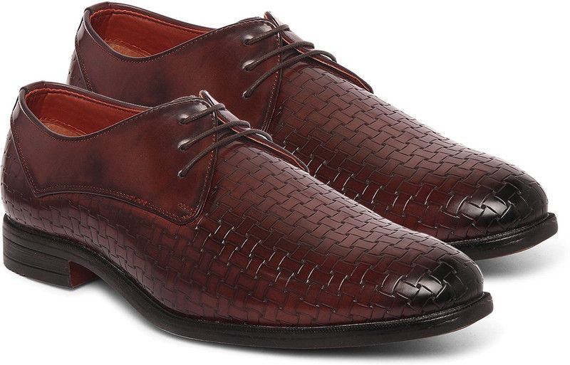 Rosewood Luxury Italian Leather Shoes Formal 7 UK (MQLXMTRW) Monk Strap For Men  (Red)