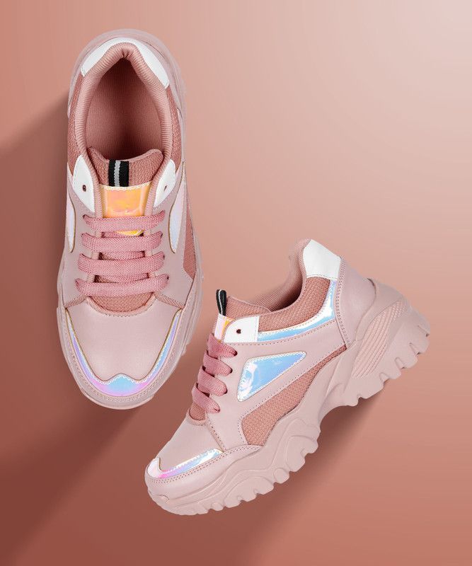 Stylish Sneakers For Women  (Pink)
