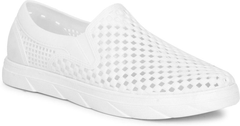 Summer Dragon Slip On Sneakers For Men  (White)
