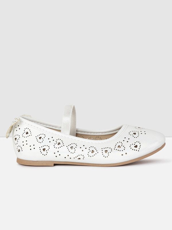 Slip on Ballerinas For Girls  (White)