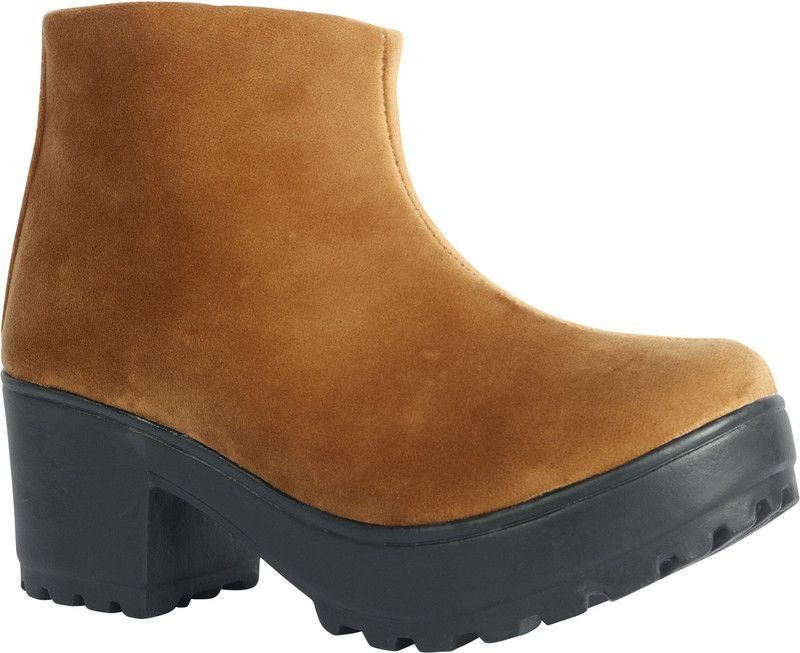 Zipper For Girls Boots For Women  (Tan)