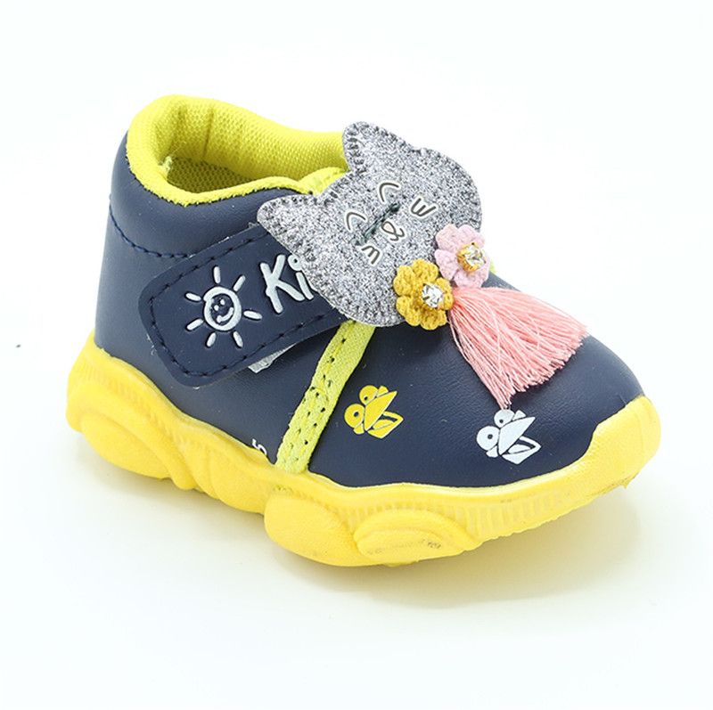 Velcro Loafers For Girls  (Dark Blue)