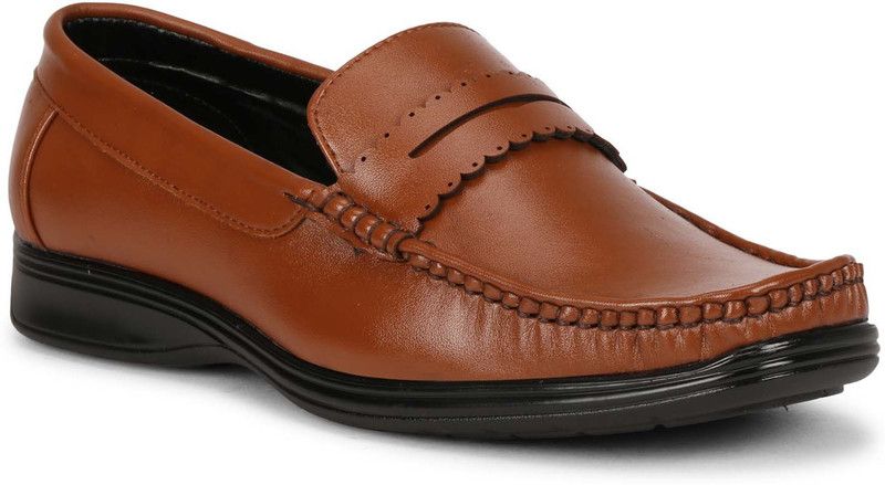 JOREN Men's Extra Comfort Plus/Big size Tan Formal/loafers Leather Shoes Slip On For Men  (Tan)