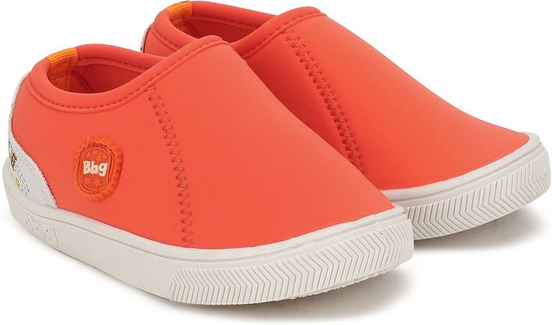 Slip on Sneakers For Boys  (Orange)