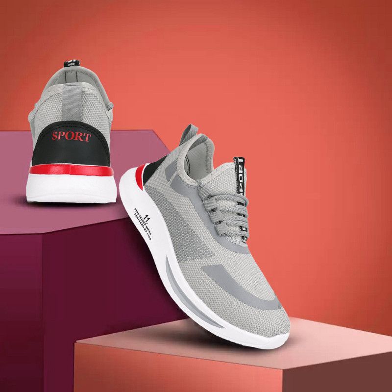 Trendy Stylish Comfortable & Lightweight, Casual Sneakers Shoes Sneakers For Men  (Grey, Black)