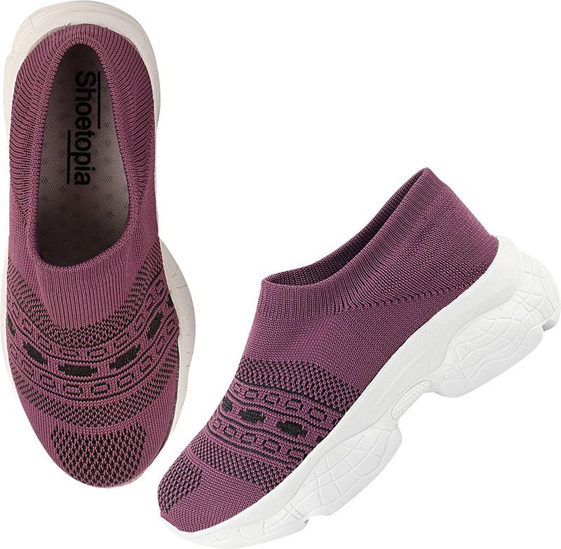 Slip on Sneakers For Girls  (Purple)