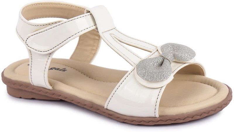 Velcro Mary Janes For Girls  (White)