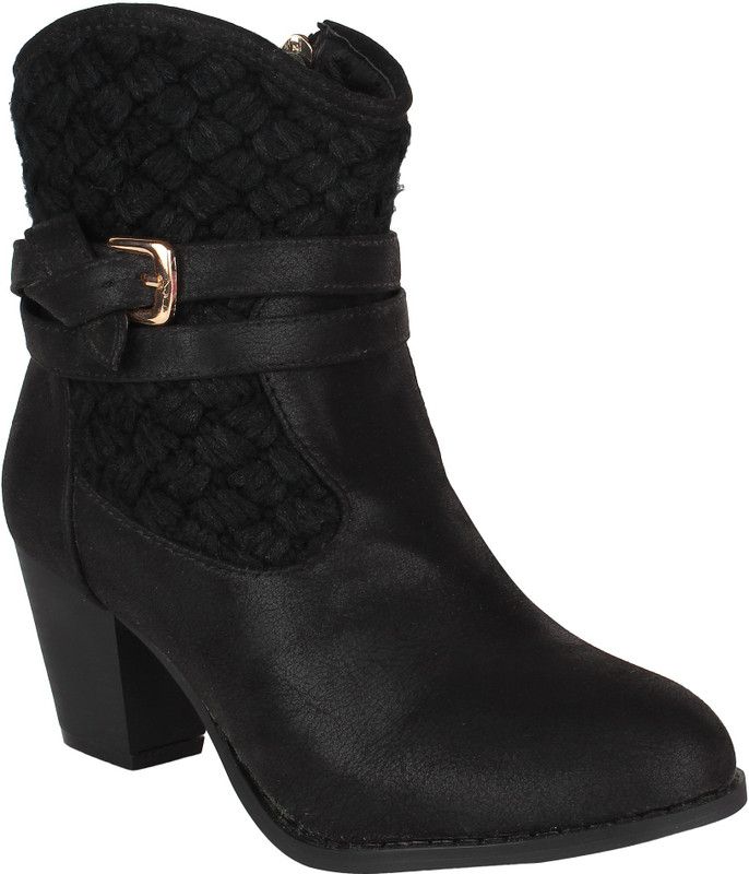 Glitzy Galz Women Boots Boots For Women  (Black)