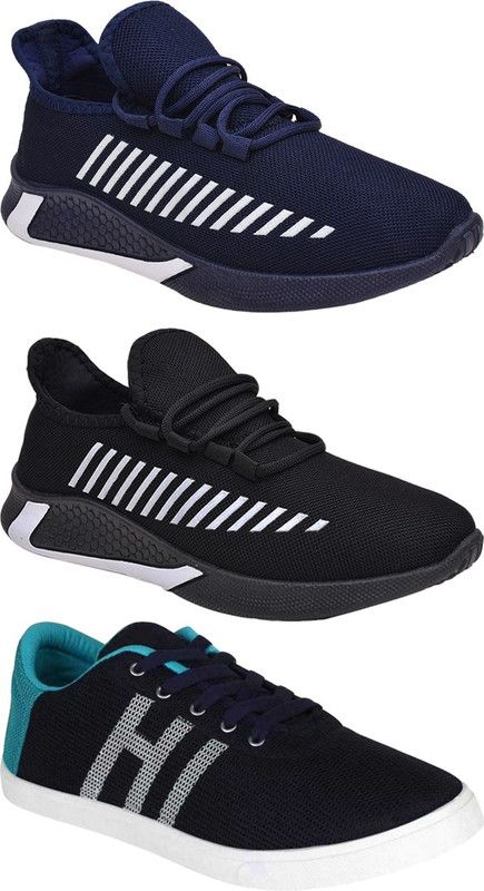Lightweight Combo Pack Of 3 Trendy Sneakers For Men  (Multicolor)