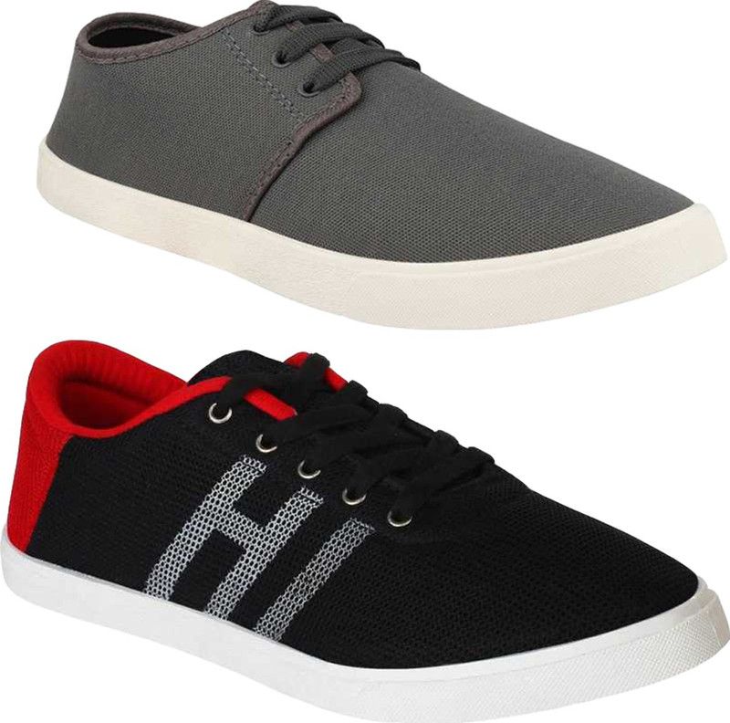 Men 201 & Combo Pack of 2 Canvas Sneakers For Men  (Multicolor)