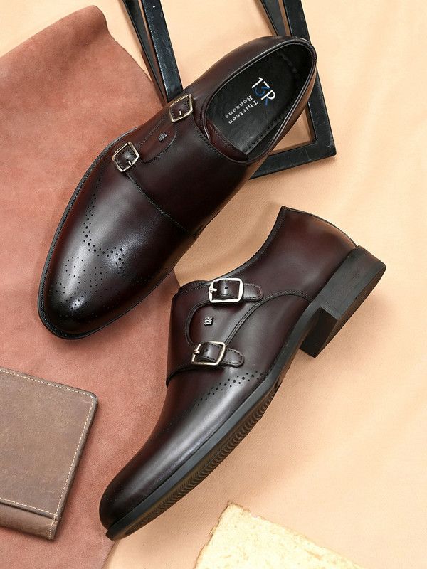 Formal Monk Strap For Men  (Burgundy)