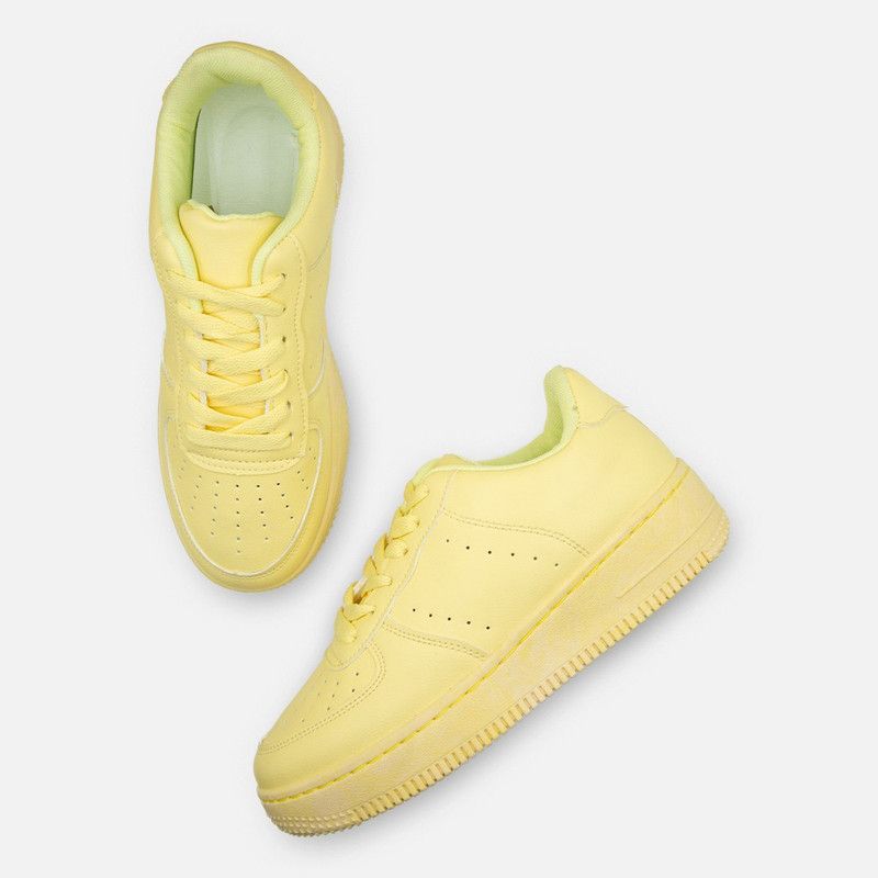 Women's Attractive White Shoes (1626) Running Shoes For Women  (Yellow)