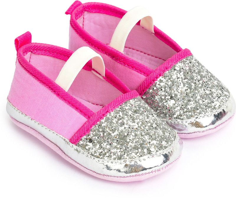 BARBIE BB1EBL2106 Silver/Pink Booties  (Toe to Heel Length - 11 cm, Silver/Pink)