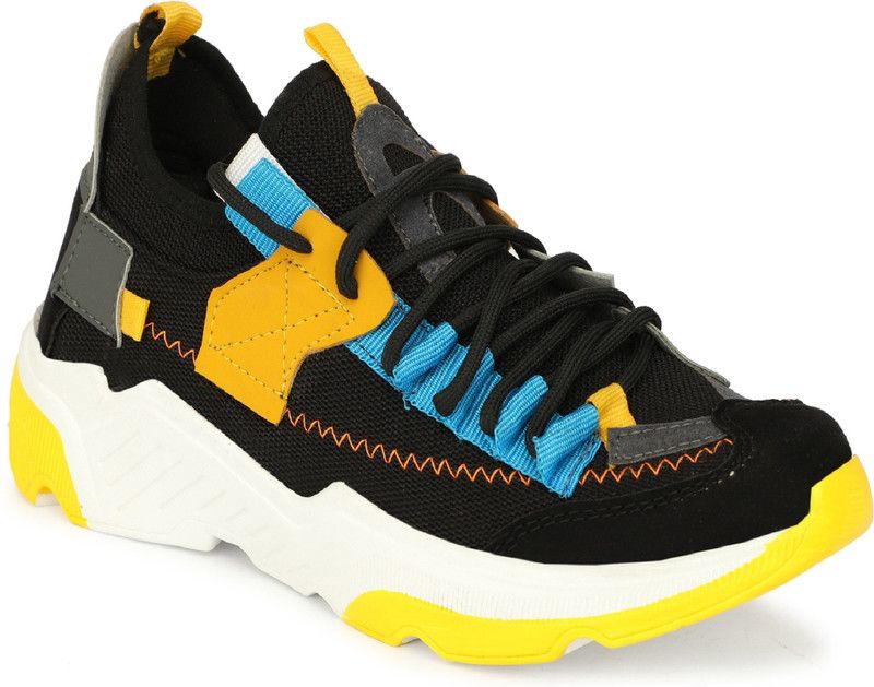 Breathable Light Weighted Playing Sport Running Shoes Running Shoes For Men  (Black)