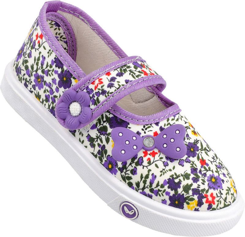 Velcro Ballerinas For Girls  (Purple)