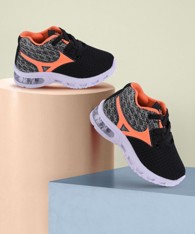 Lace Sneakers For Boys & Girls  (Orange)