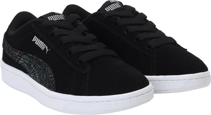 Lace Sneakers For Girls  (Black)