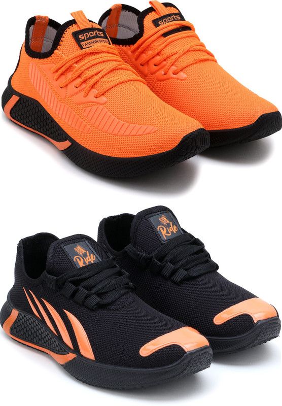 Stylish & Comfortable Cricket, Tennis, Walking Running Shoes For Men  (Orange, Black)