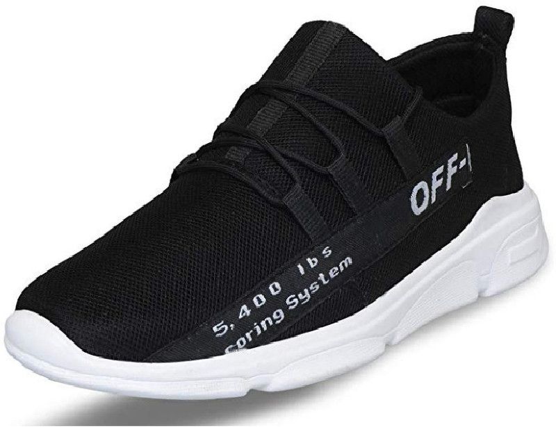 CASUAL OFF WHITE SPORTS SHOES FOR MEN ( BLACK ) Running Shoes For Men  (Black)