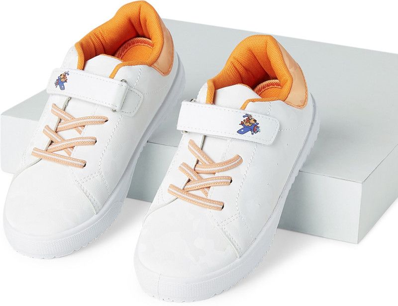 Velcro Sneakers For Boys  (White)