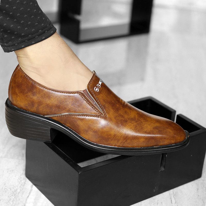 Men's Office Wear Formal Tan Moccasin Slip-on Shoes Party Wear For Men  (Tan)