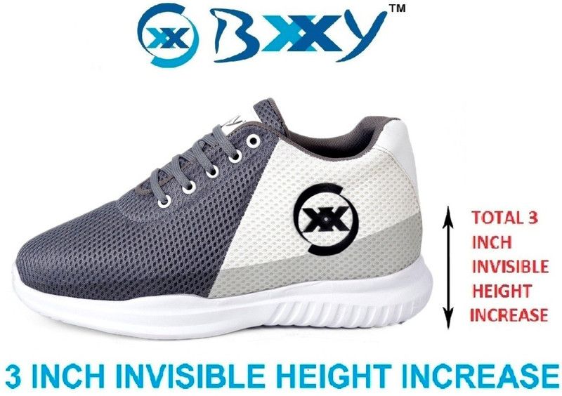 3 Inch Hidden Height Increasing Sport Shoes for Cricket, Football, Basketball etc. Walking Shoes For Men  (Grey)