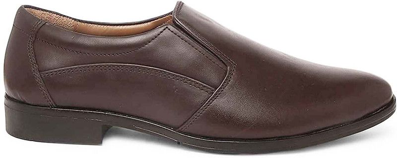 Men Shoes Brown Italian Leather Formal Slip ons Without Lace Shoes LSRGSOBB206 For Men  (Brown)