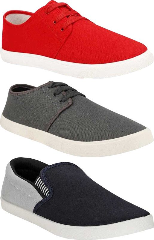 Combo Pack Of 3 Slip On Casuals For Men  (Multicolor)