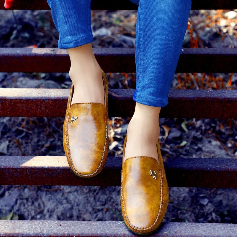 Classic Loafers with Comfortable Padding Loafers For Men  (Tan)