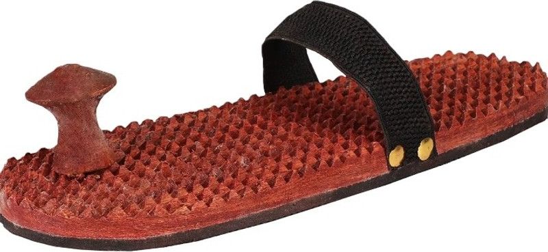 Men Red, Black Flats Sandal