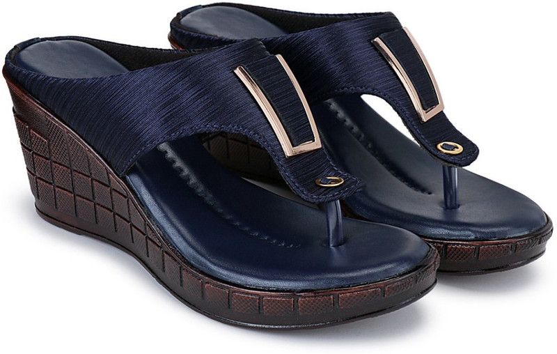Women Blue Wedges Sandal