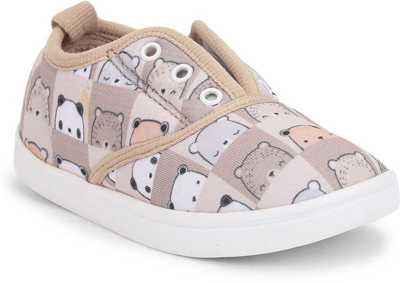 Slip on Sneakers For Girls  (Beige)