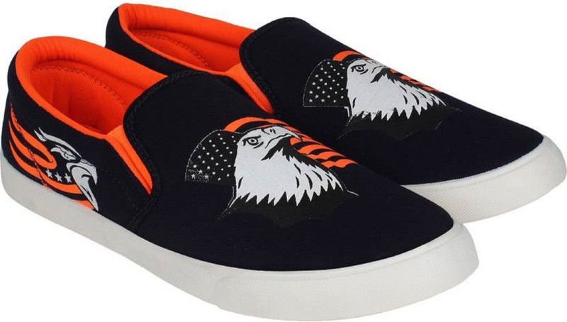 Printed Loafers For Men  (Orange)