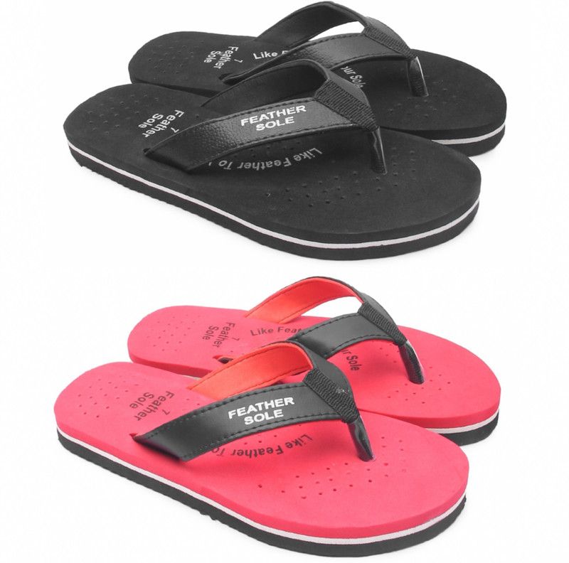 Men's Light Comfortable And Stylish Multicolour Slippers Combo Pack of 2 Flip Flops  (Multicolor 8)